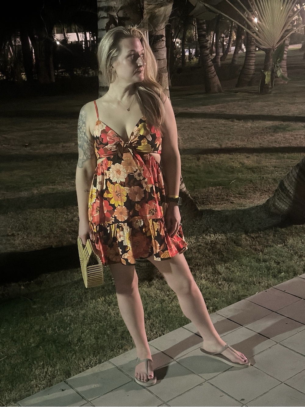 Dress Forum Floral Cut Out Mini Dress